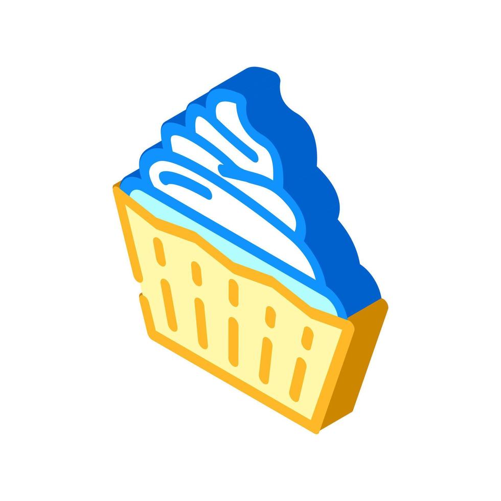 creamy cupcake isometric icon vector illustration