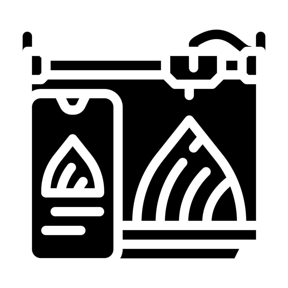 mobile control 3d printer glyph icon vector illustration