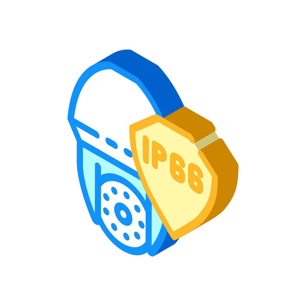 dust and moisture protection standard camera ip68 isometric icon vector illustration