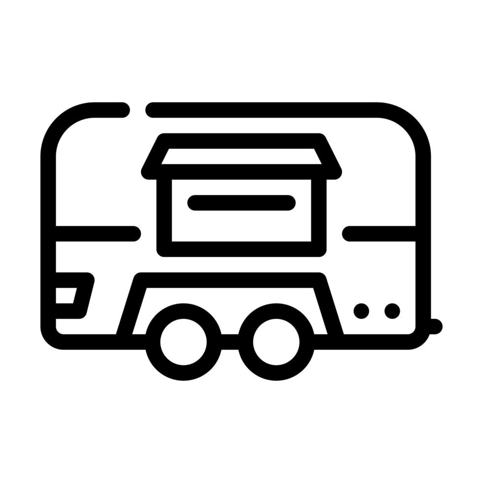 camión de comida línea icono vector ilustración plana