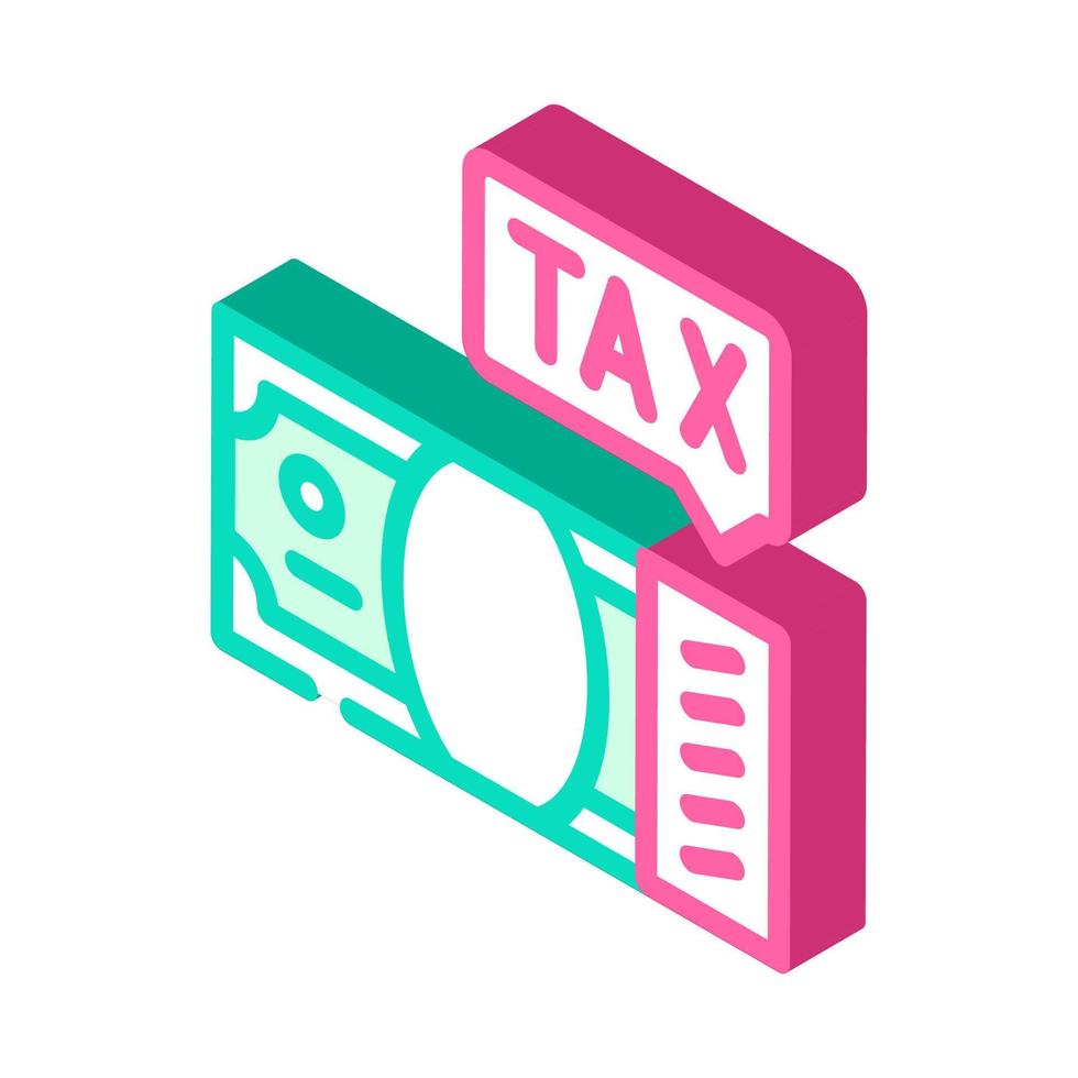 every dollar tax isometric icon vector illustration