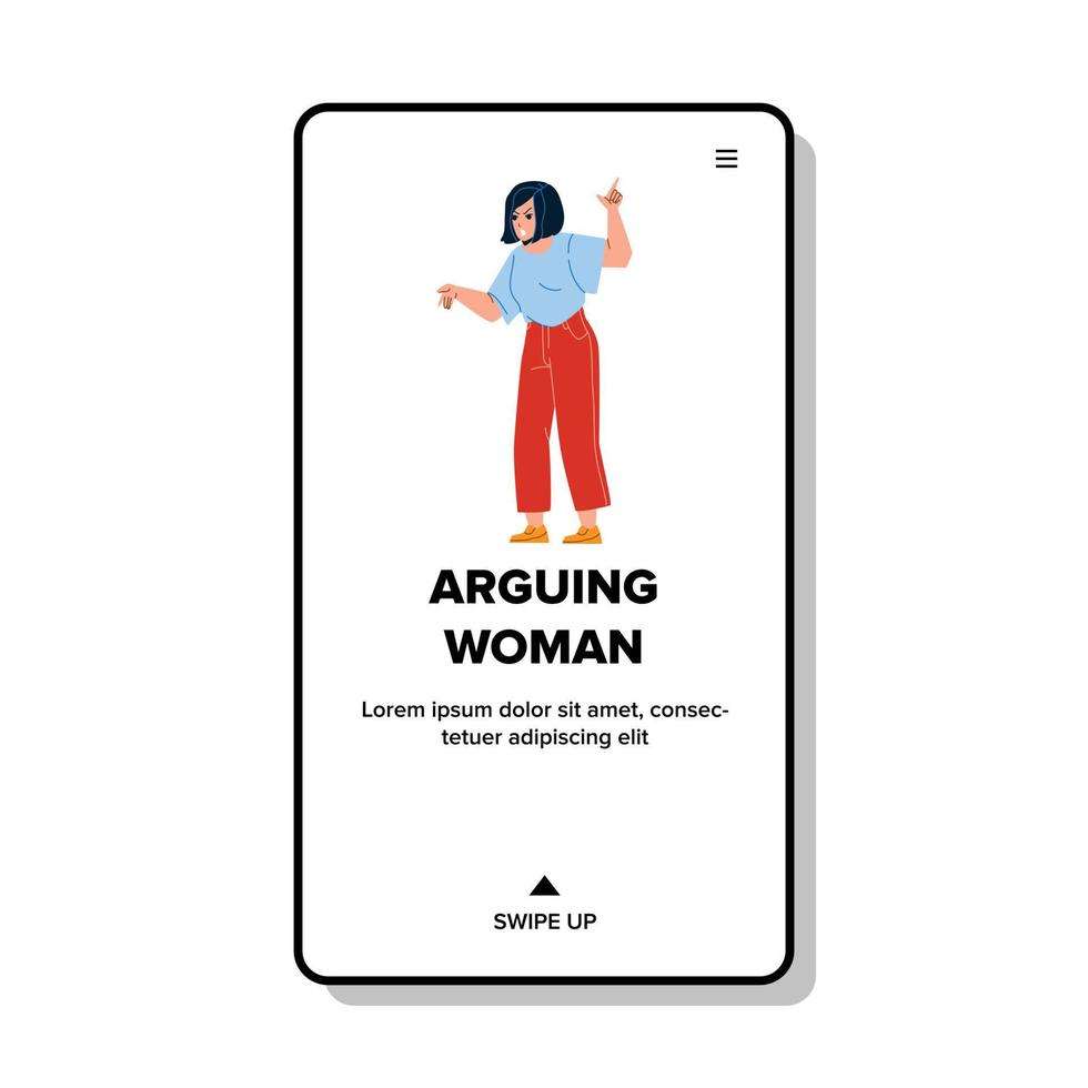 Arguing Angry Woman With Husband At Home Vector