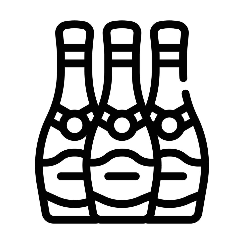 Botellas de champán línea icono vector ilustración signo