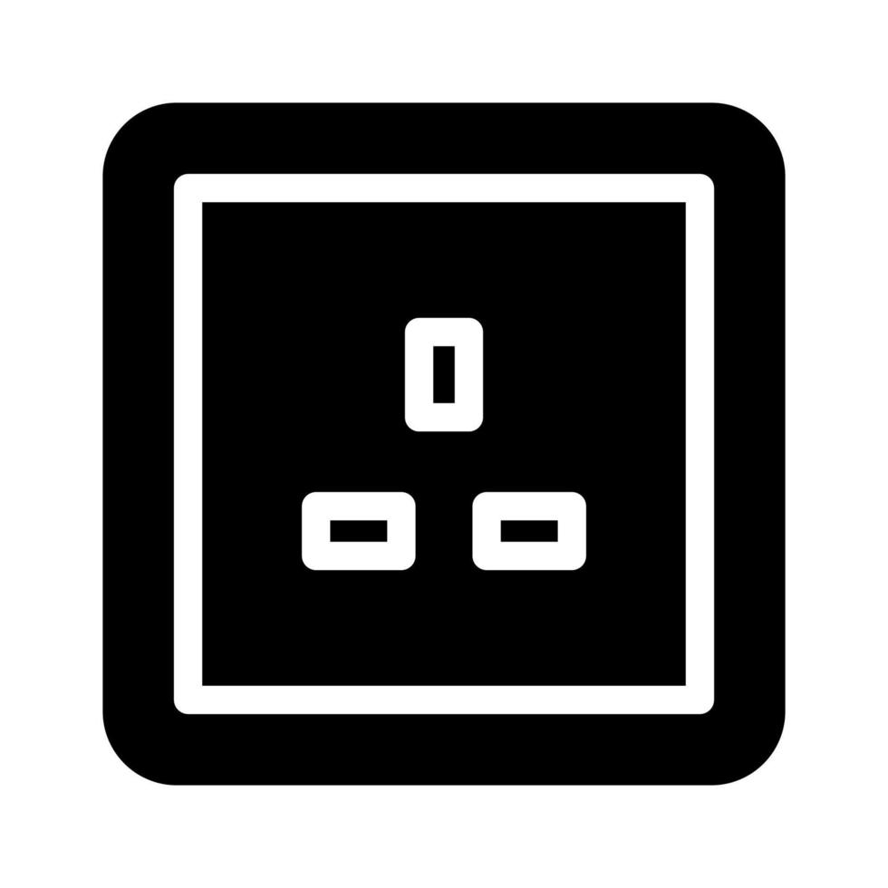 uk british socket glyph icon vector illustration