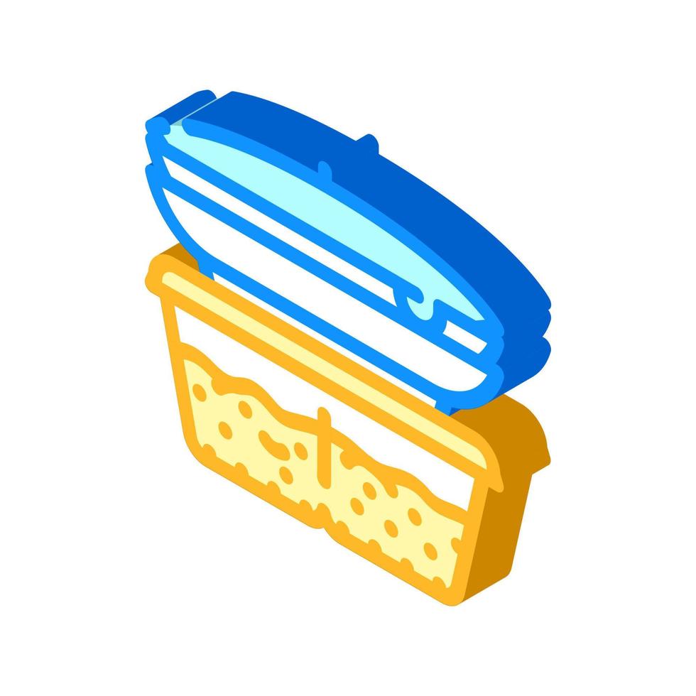cooked food set canteen isometric icon vector illustration