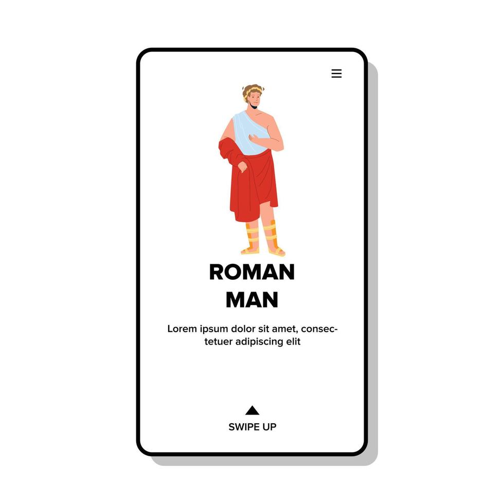 Roman Man In Tradition Rome Empire Clothes Vector