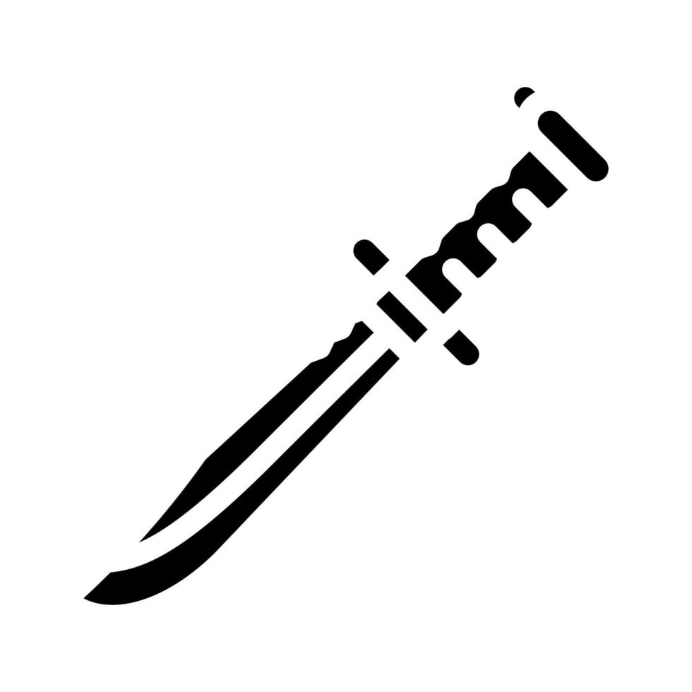 cuchillo arma glifo icono vector ilustración