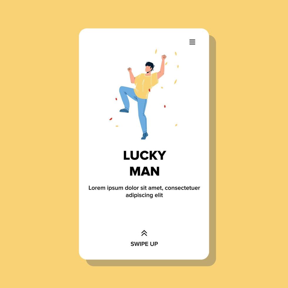 Lucky Man Dancing And Celebrating Event Vector