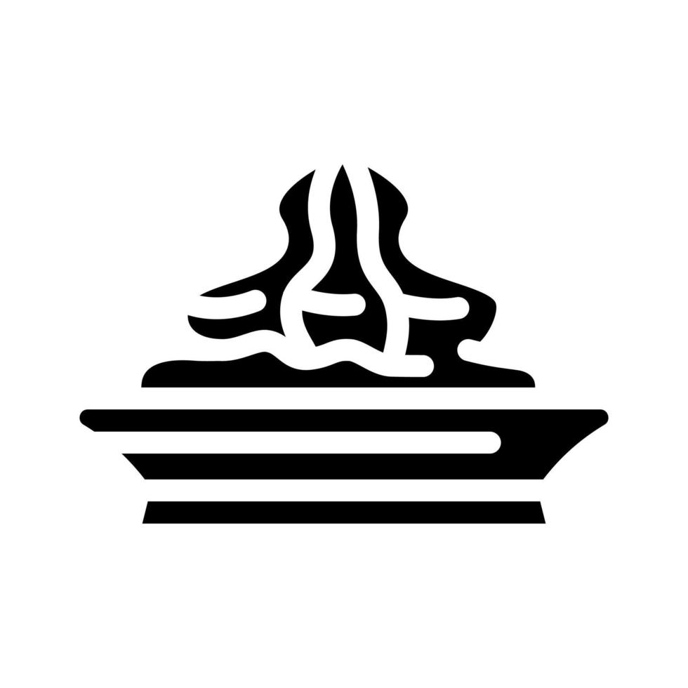 wasabi en placa glifo icono vector ilustración