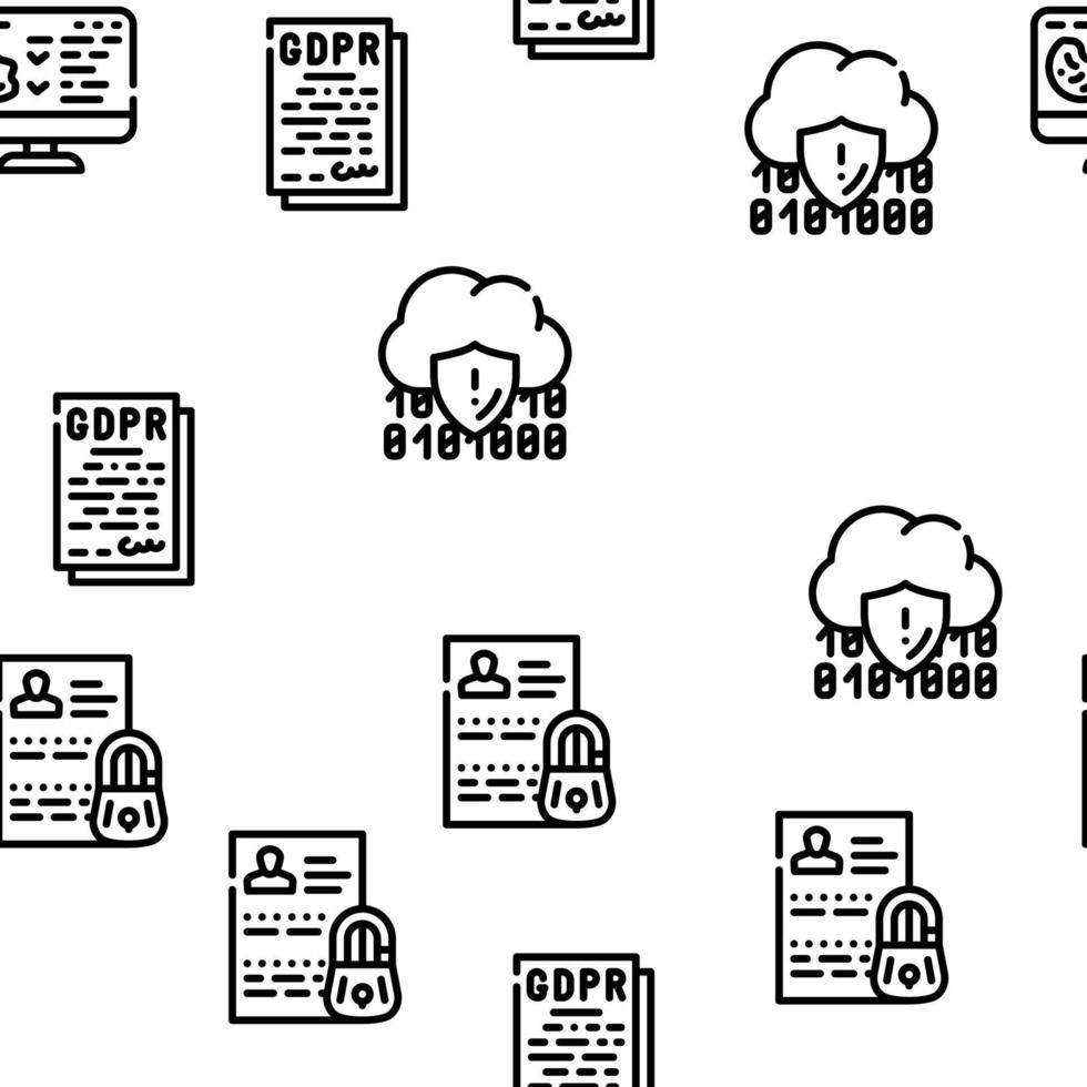 Privacy Policy Protect Vector Seamless Pattern