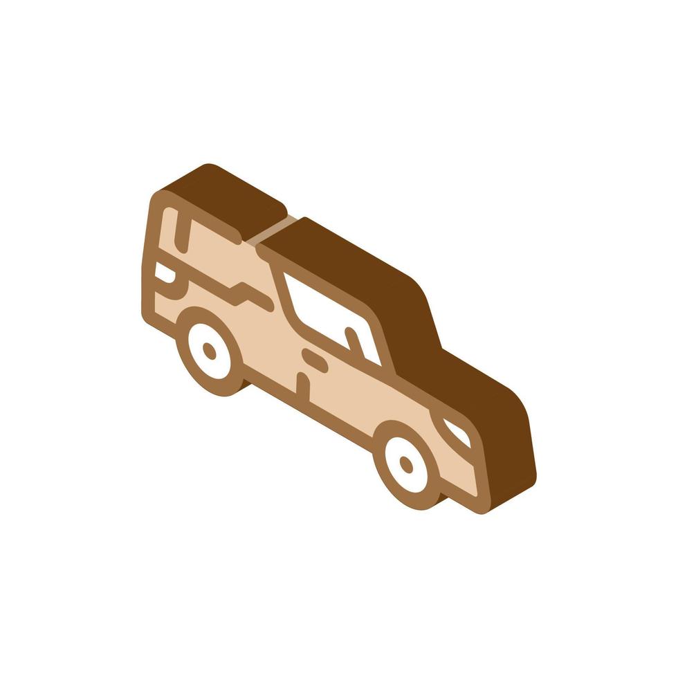 funeral hearse isometric icon vector illustration