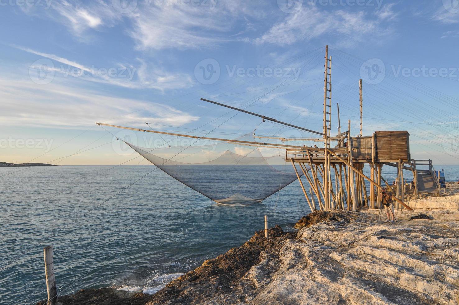 Trabucco Gargano fishing tower in Vieste photo