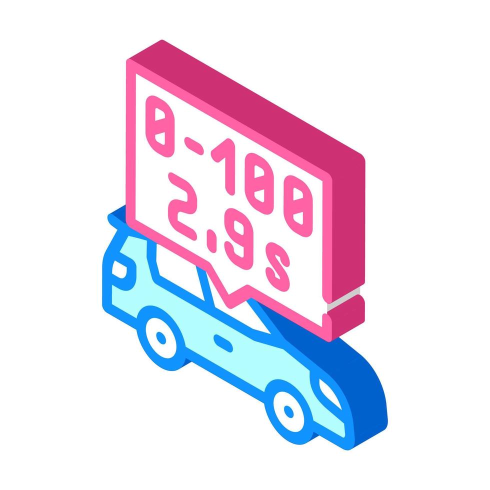 characteristics of electric car isometric icon vector illustration