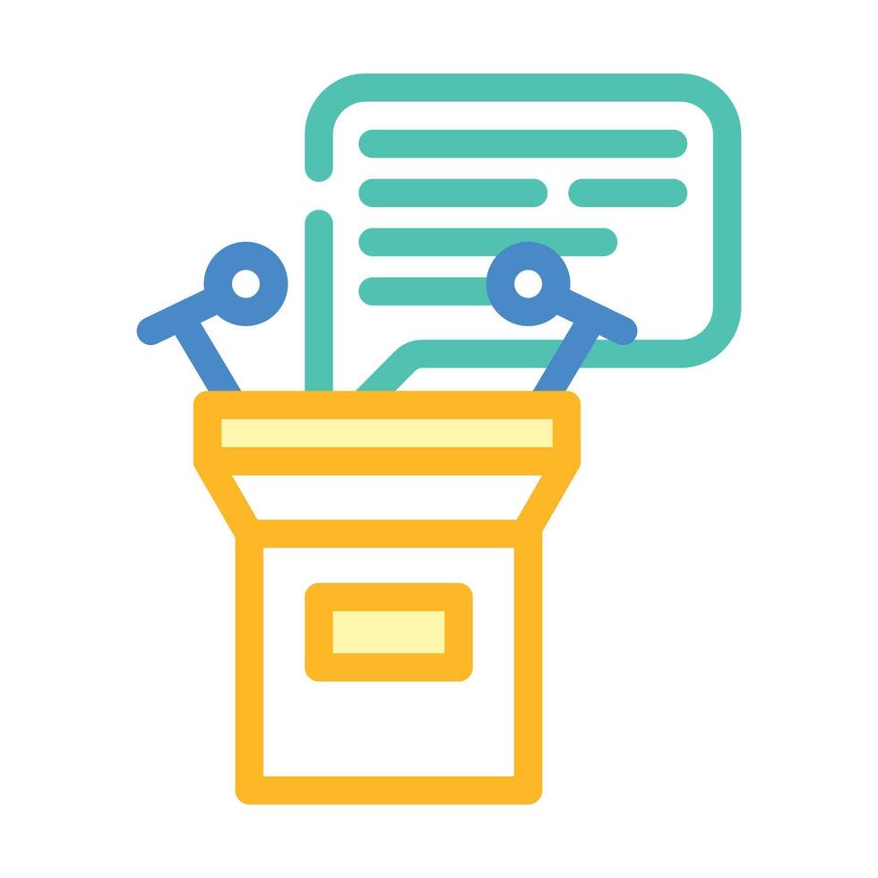 speech from tribune color icon vector illustration