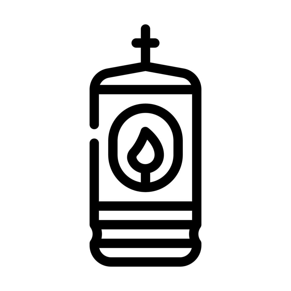 lamp with burning candle line icon vector illustration