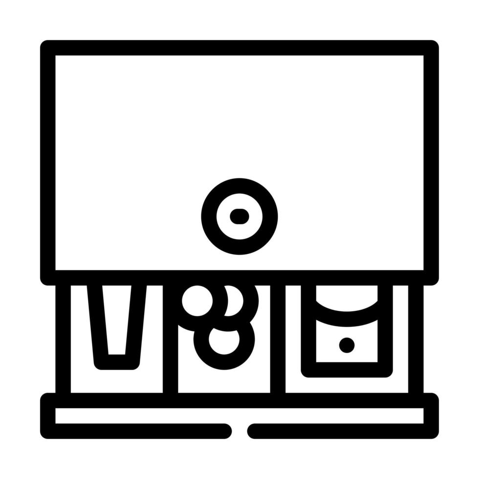 cajón de efectivo línea icono vector ilustración negro