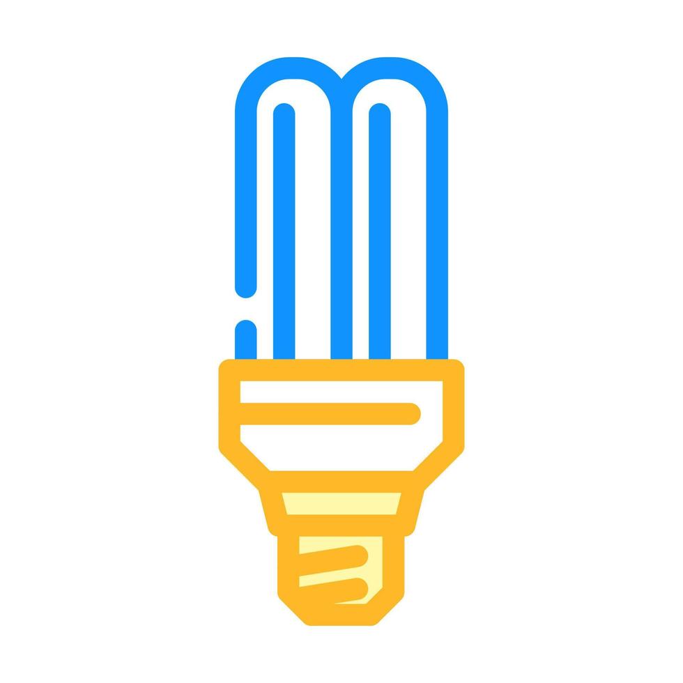 Ilustración de vector de icono de color de bombilla de ahorro de energía