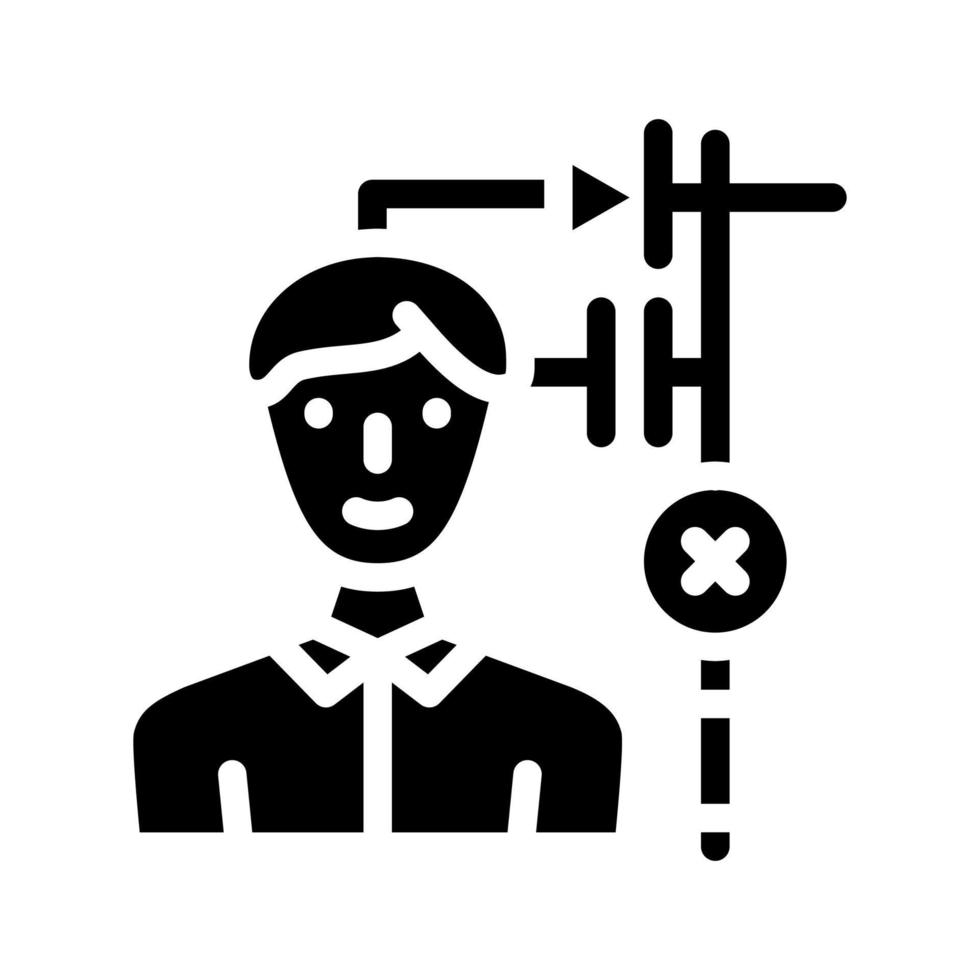 ingeniero trabajador glifo icono vector ilustración negro