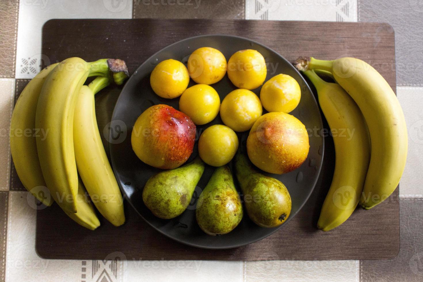 frutas - variedad de frutas frescas, concepto de pérdida de peso foto