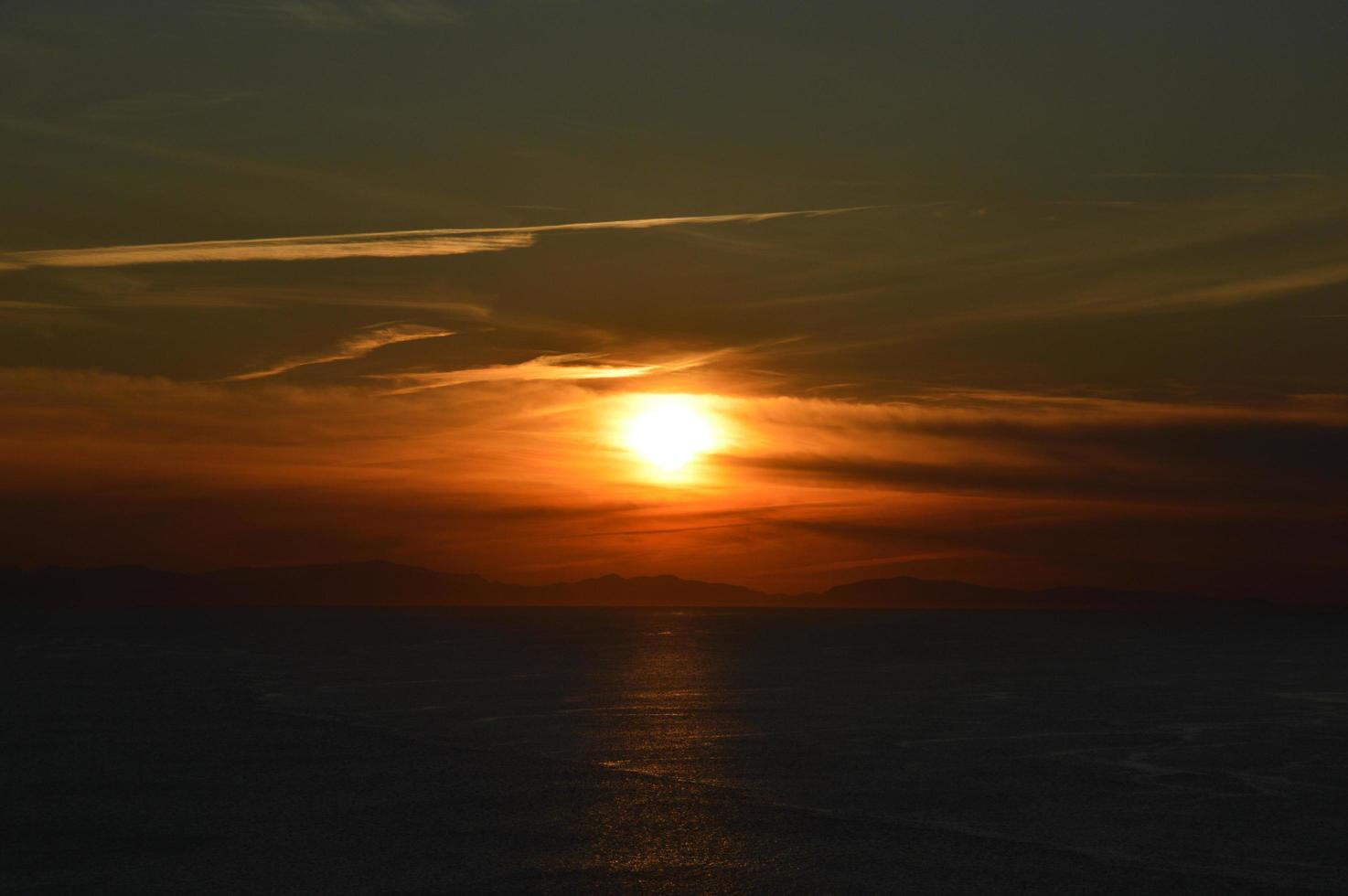 Cloudy sky during the sunset photo