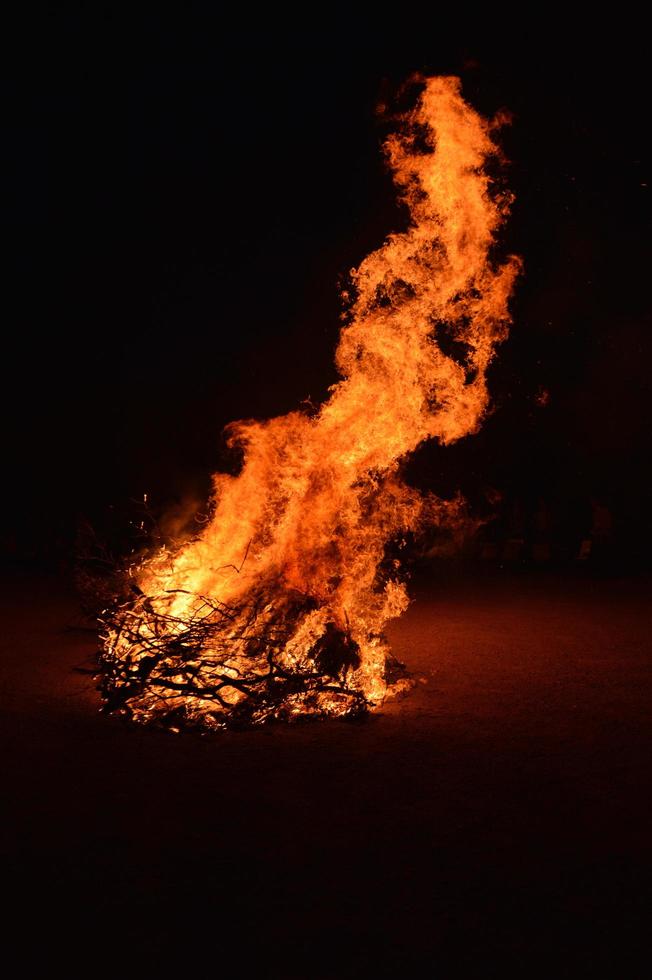 Flames in the night photo