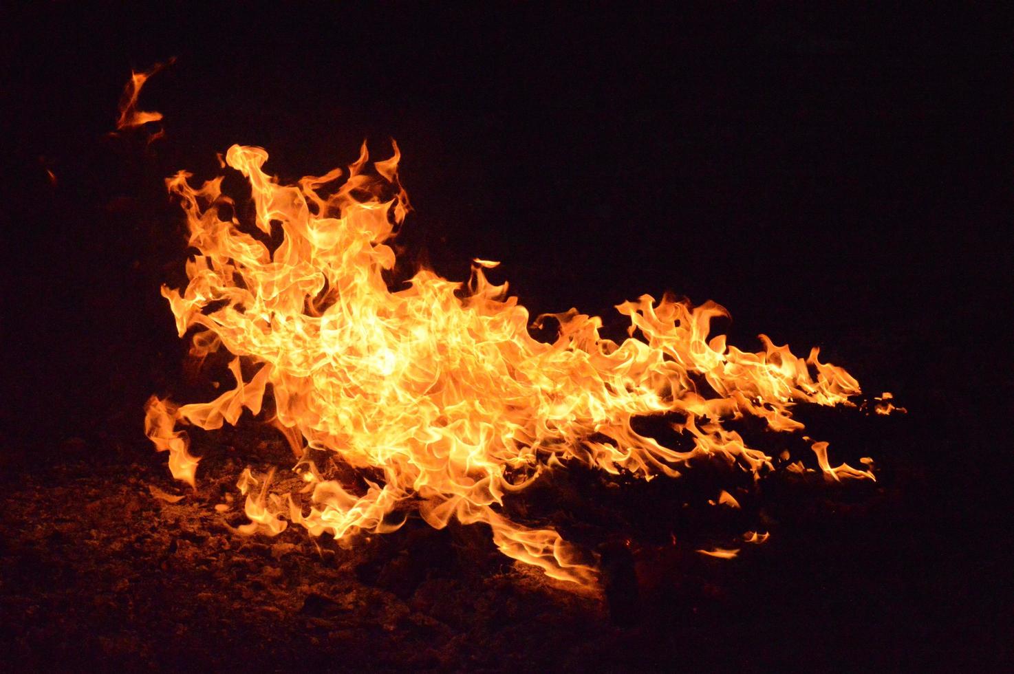 Flames in the night photo