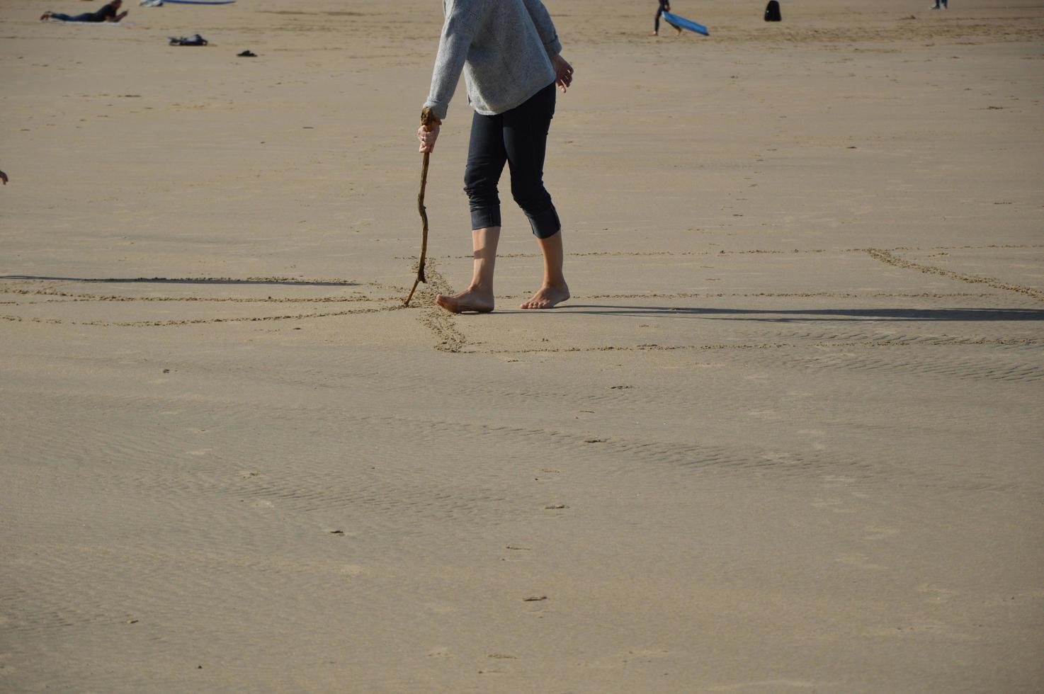 Drawing on a beach photo