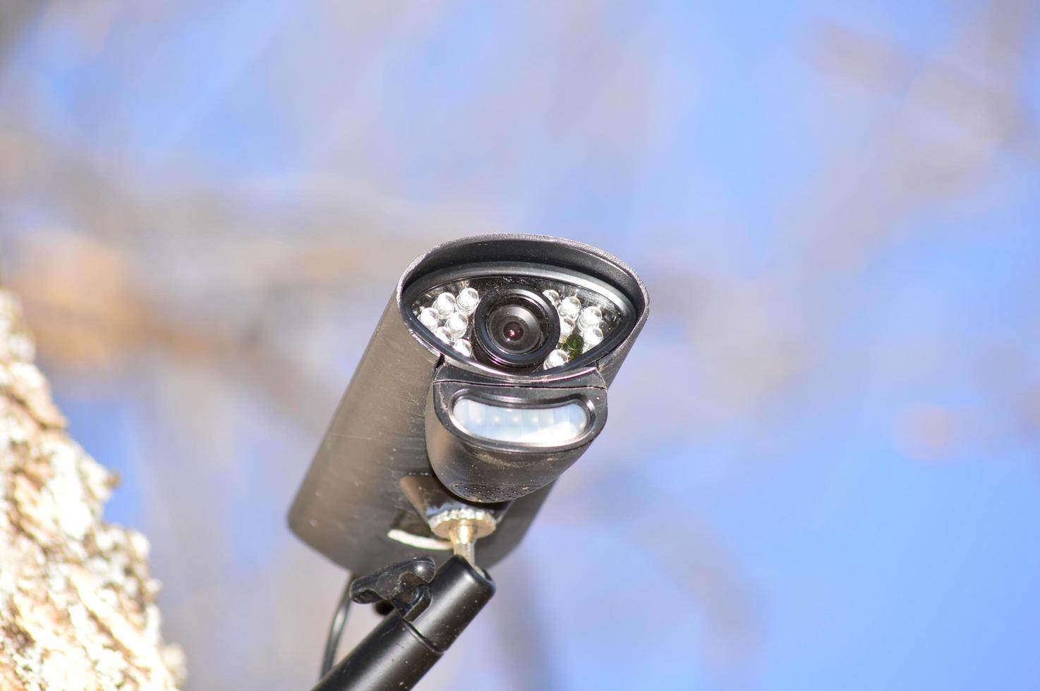 Closeup on video surveillance photo