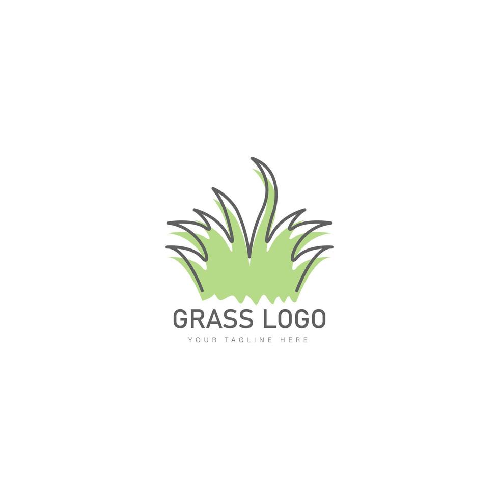 Grass logo design icon illustration vector