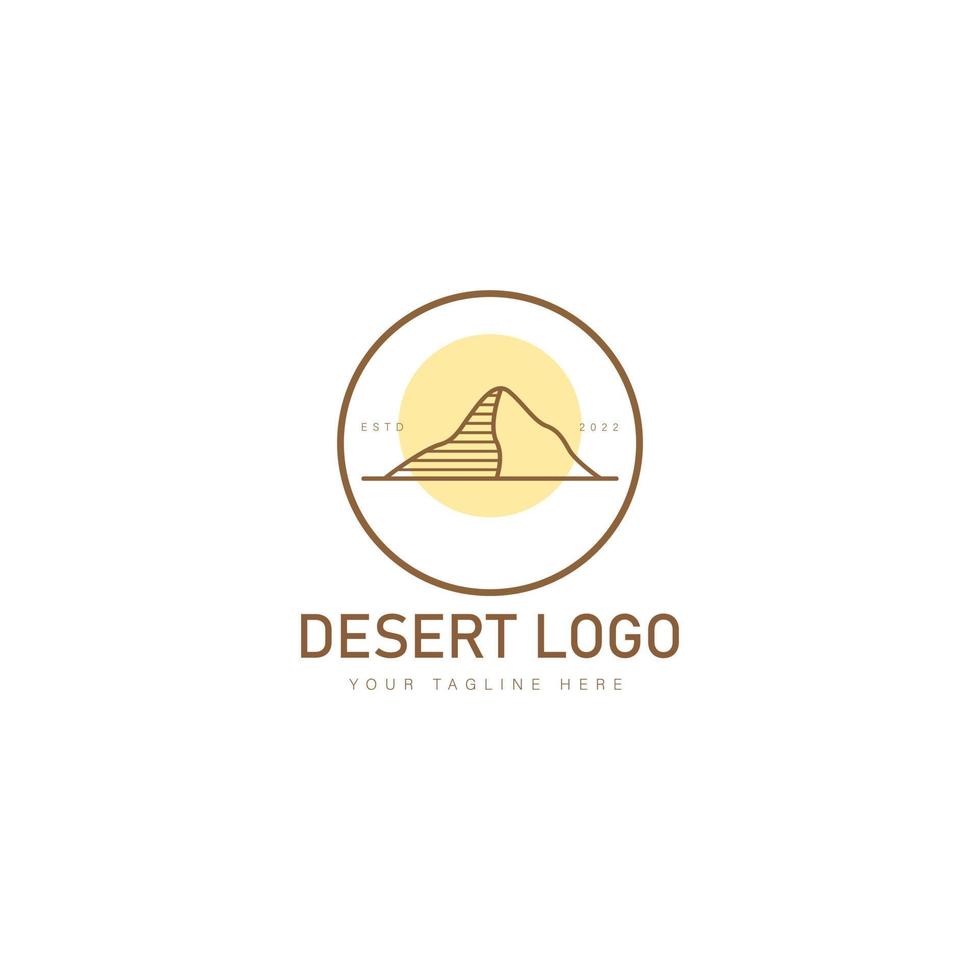 Hill and desert line logo design icon illustration vector