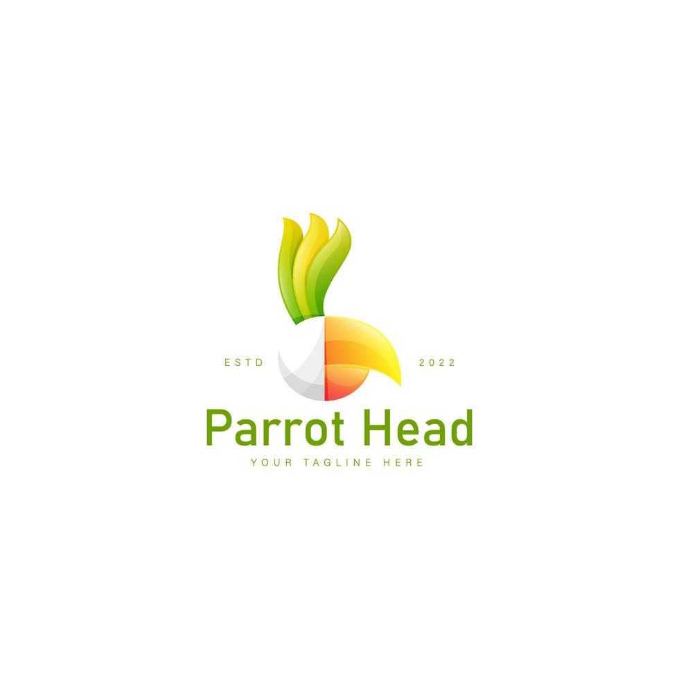 Parrot head gradient logo design icon illustration vector