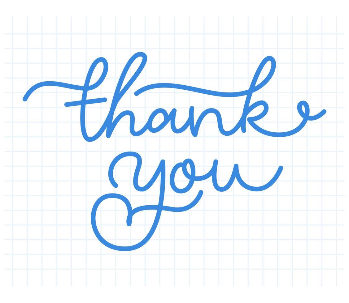 Thank You Monoline Lettering. Hand drawn lettering. Thank You calligraphy. Thank you card. vector