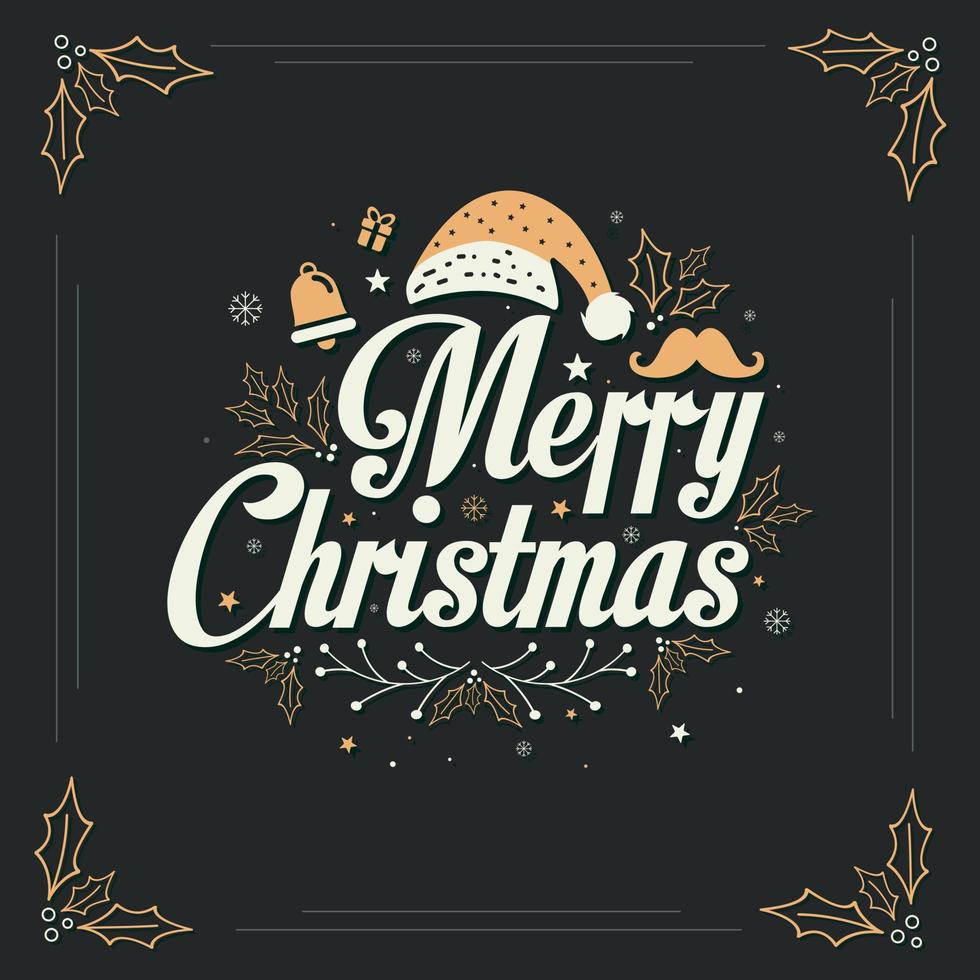 Gold luxury Christmas Greeting Card, Merry Christmas, Xmas background design. vector