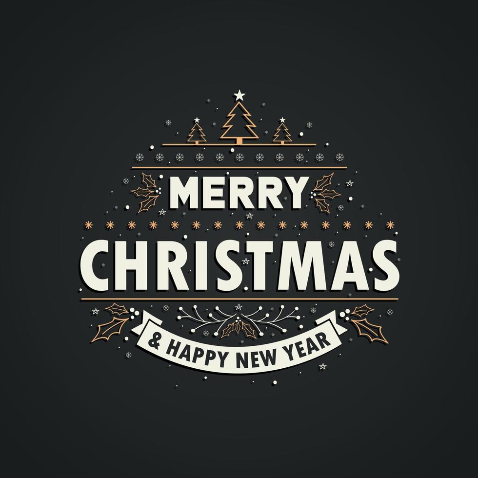 Merry Christmas and Happy new year. vector