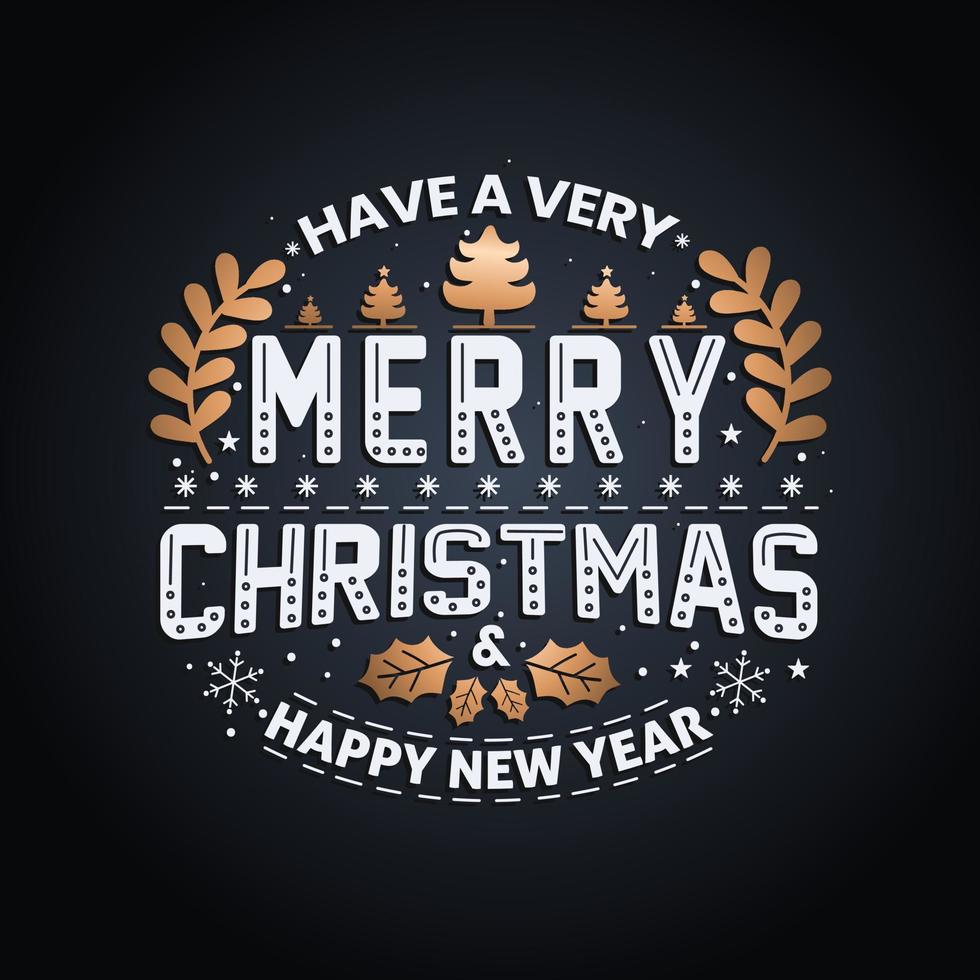 Merry Christmas and Happy new year, Christmas typography design. vector