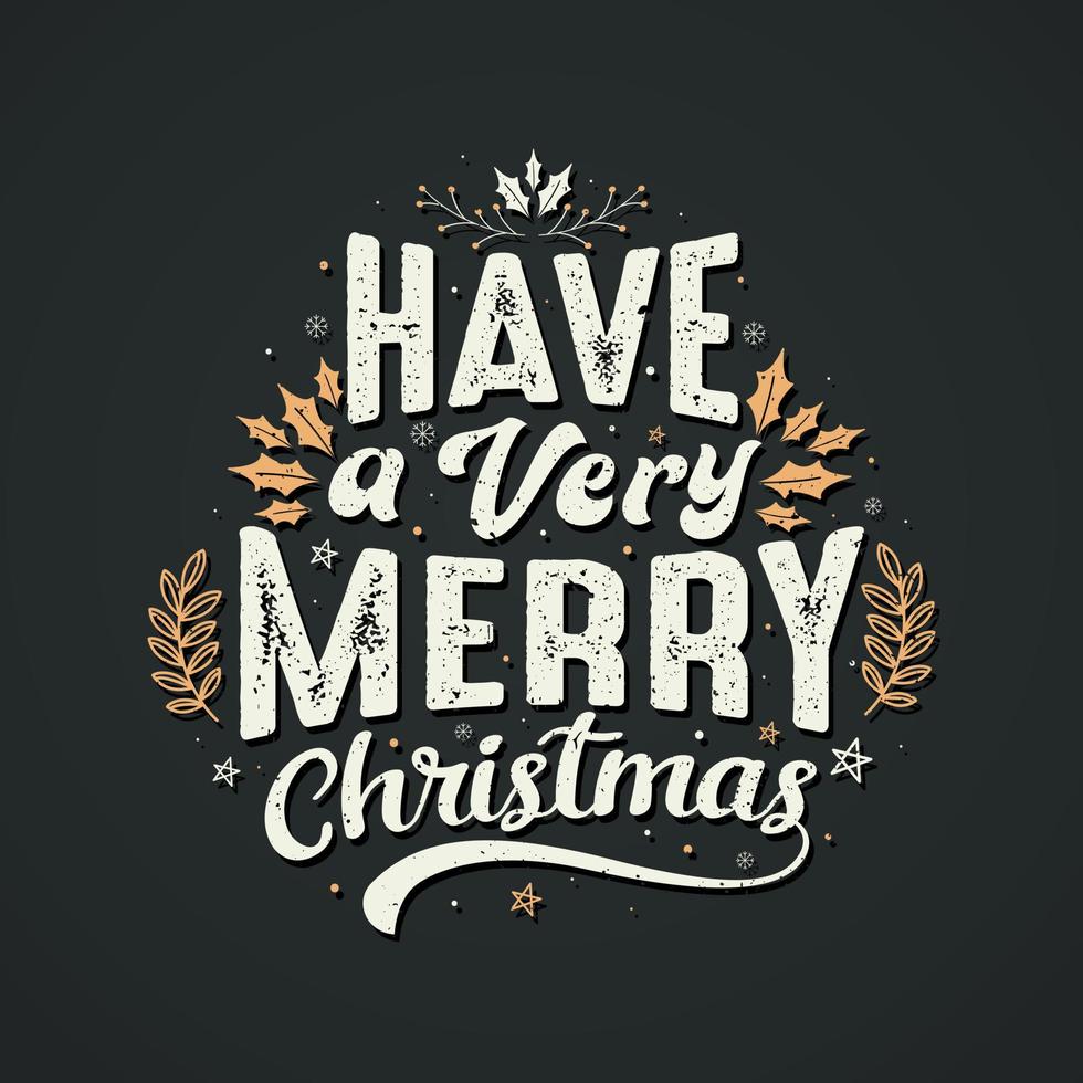que tengas una muy feliz navidad, hermoso diseño de tarjeta de felicitación de navidad. vector