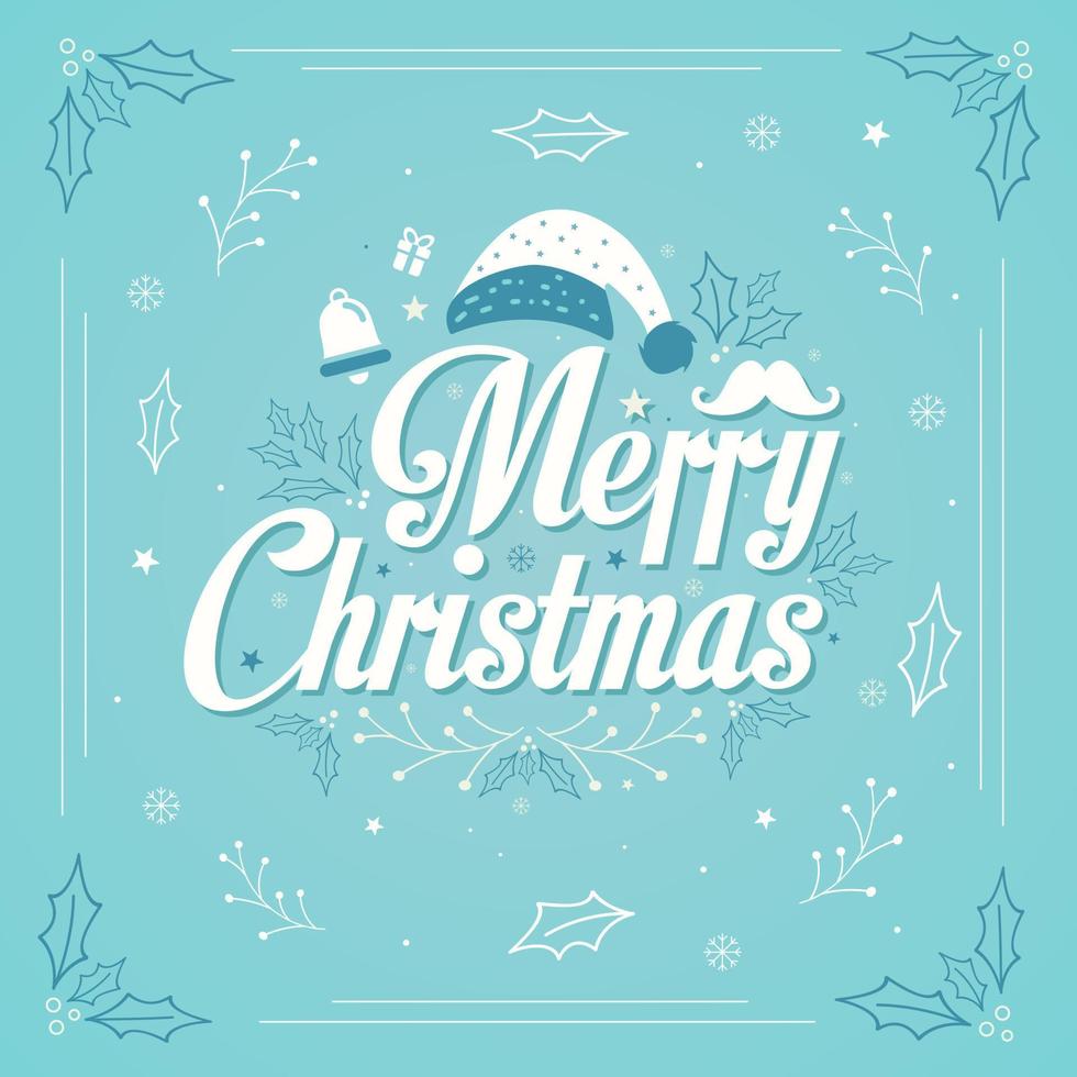 feliz navidad, fondo de invierno decorativo de navidad y diseño de tarjetas de felicitación. vector