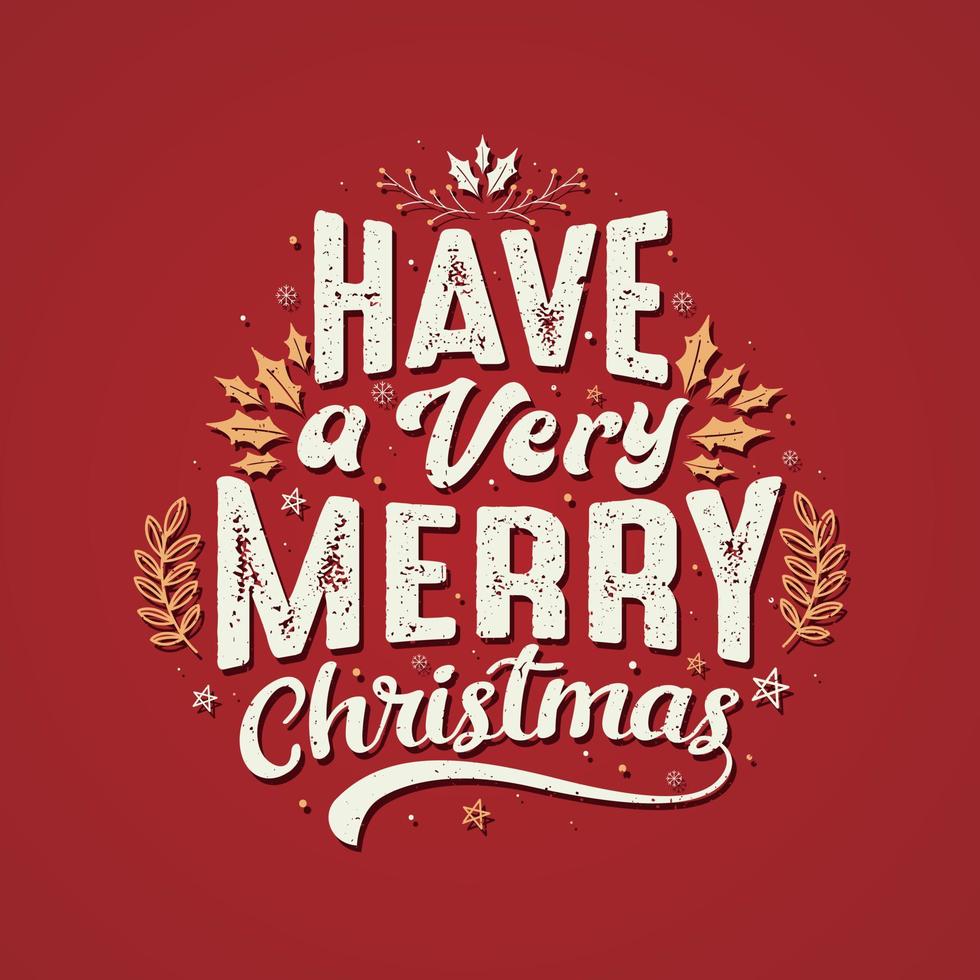 Have a very Merry Christmas, beautiful Christmas greeting card design. vector