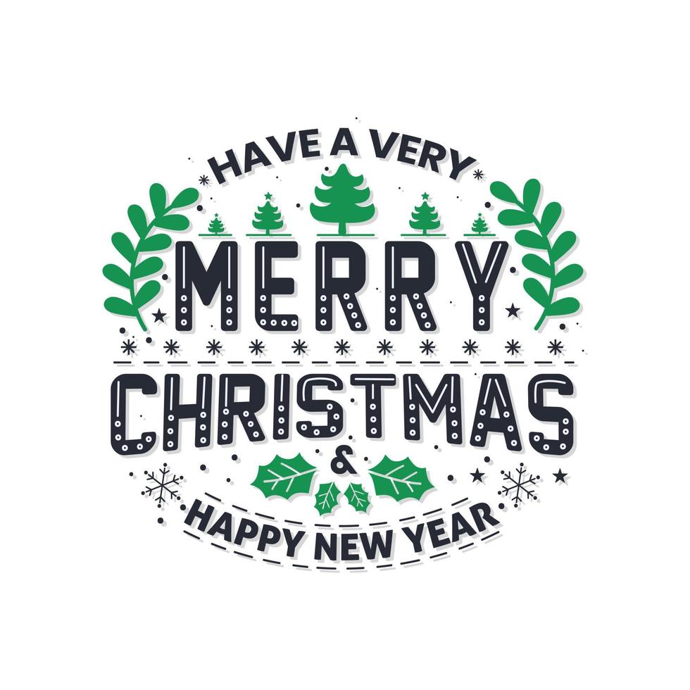 Merry Christmas and Happy new year, Christmas typography design. vector