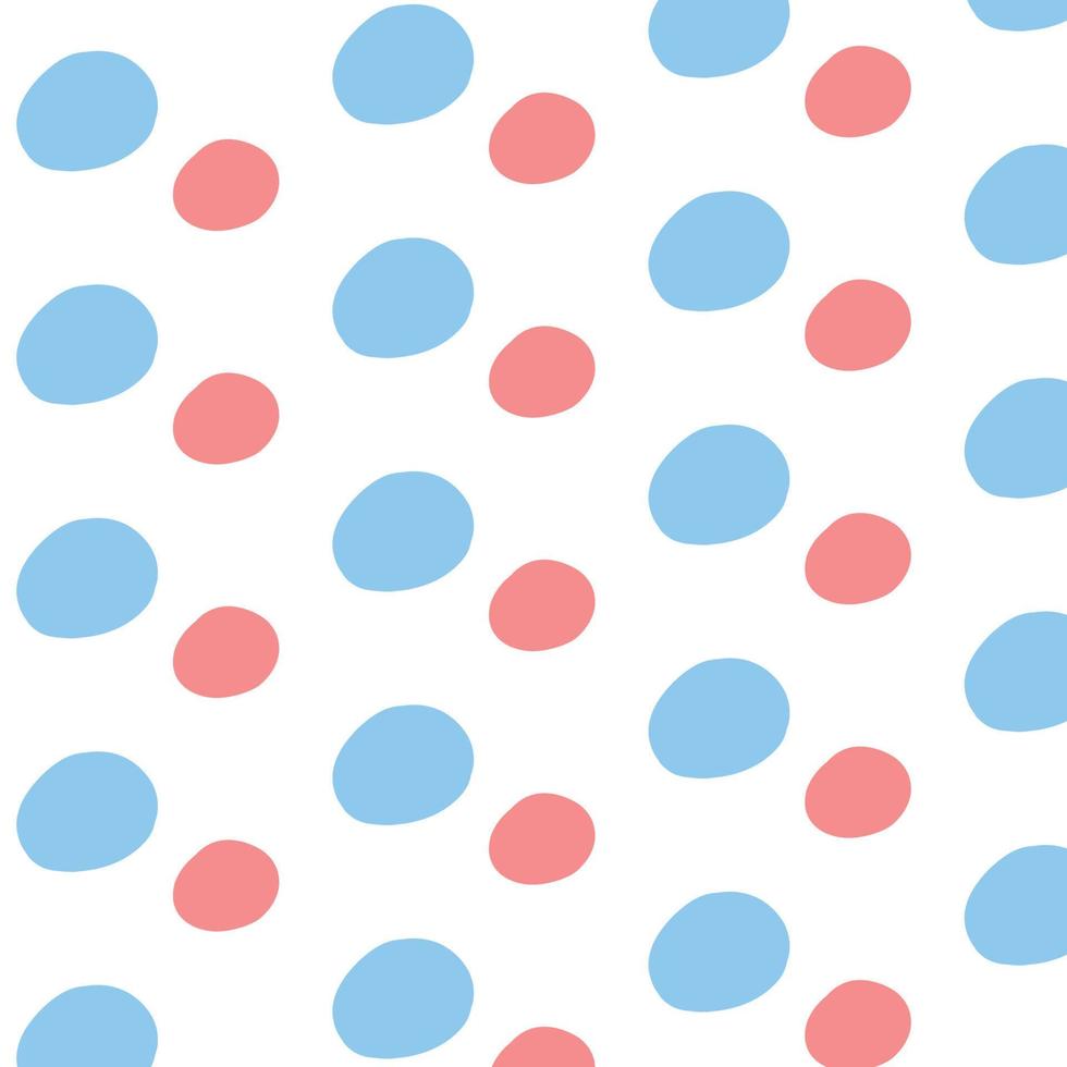 Abstract shapes seamless pattern. Blue and pink spots vector