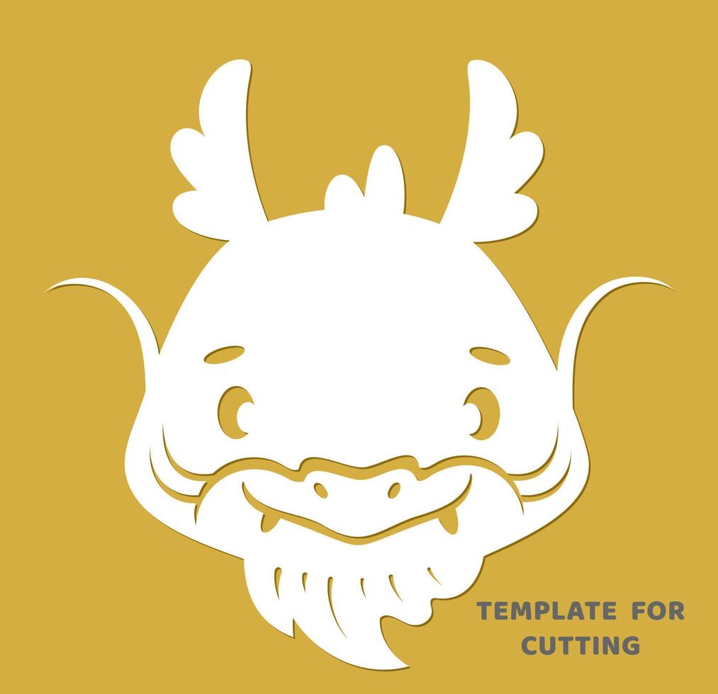 Dragon silhouettes for cutting. Zodiac sign silhouette stencil vector