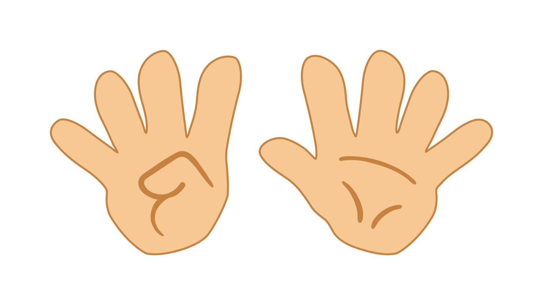 icono de conteo de nueve dedos para la educación. manos con dedos. vector