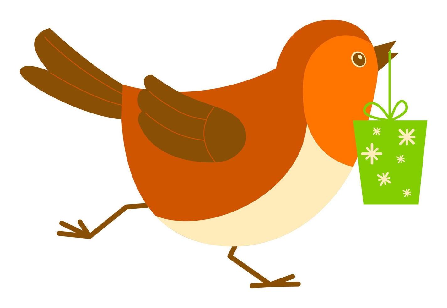 Robin Christmas bird cartoons clip art. Christmas Bird vector illustration