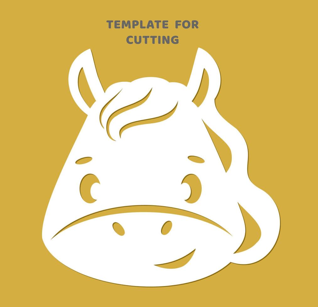 Horse silhouettes for cutting. Zodiac sign silhouette stencil vector