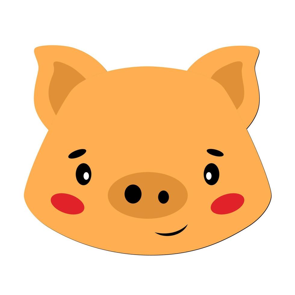 Pig Chinese zodiac sign. Pig animal vector