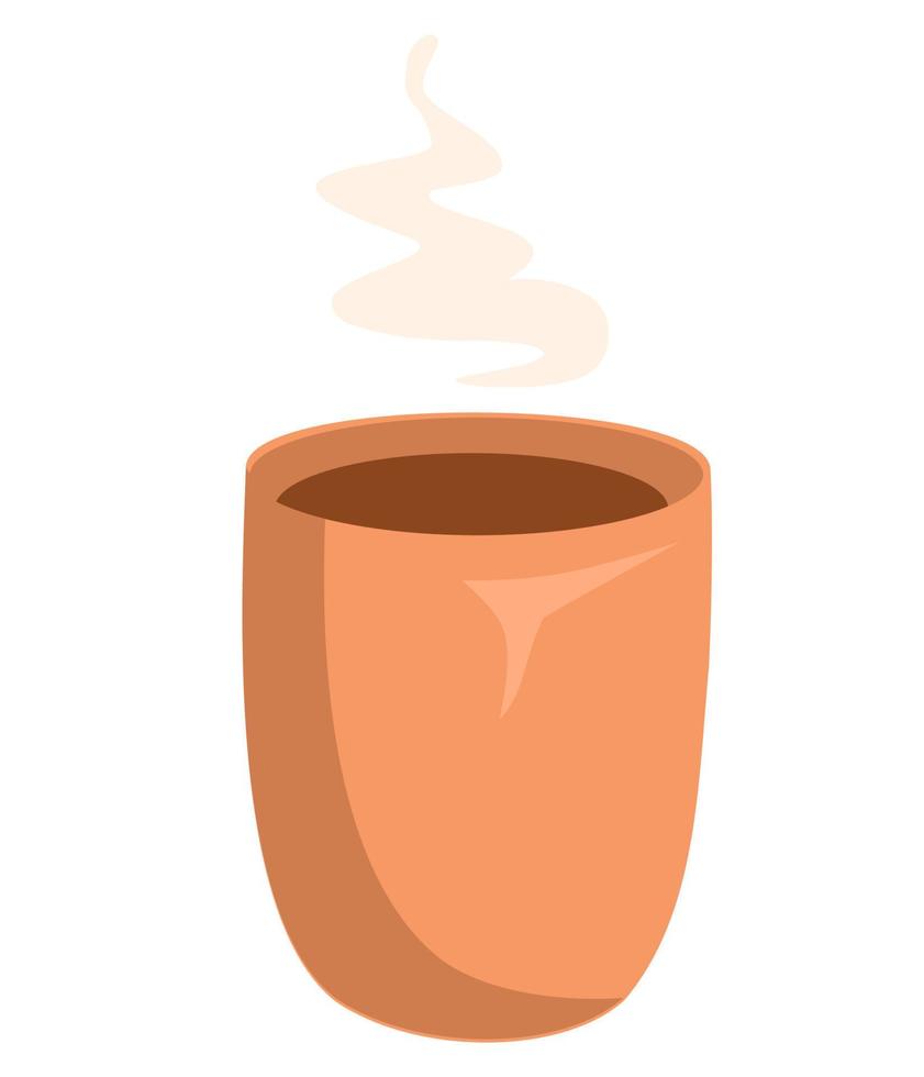 taza de café con humo aislado. Ilustración de vector de taza de café