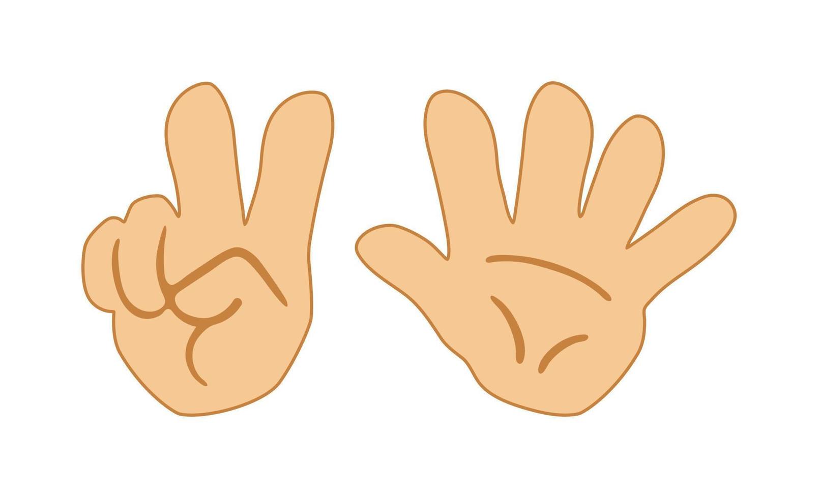 Seven fingers counting icon for education. Hands with fingers. vector