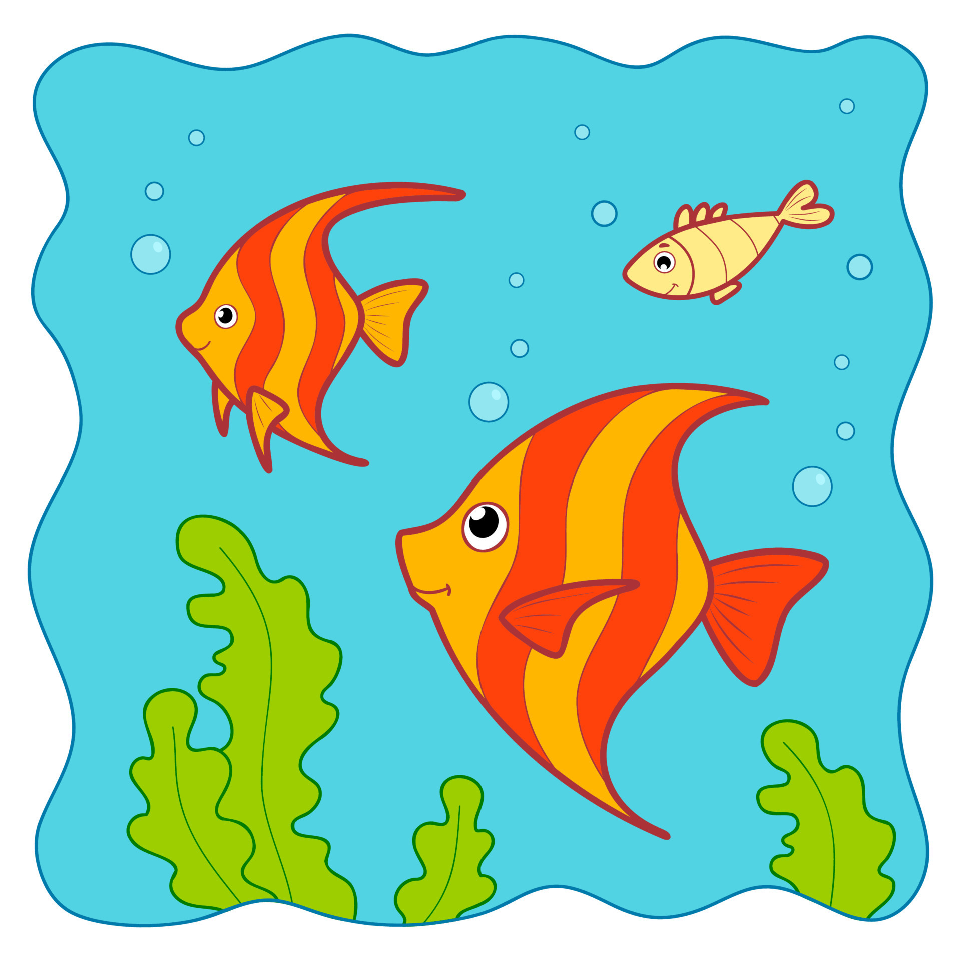 Fish drawing clipart vector design illustration. Fish set. Vector Clipart  Print