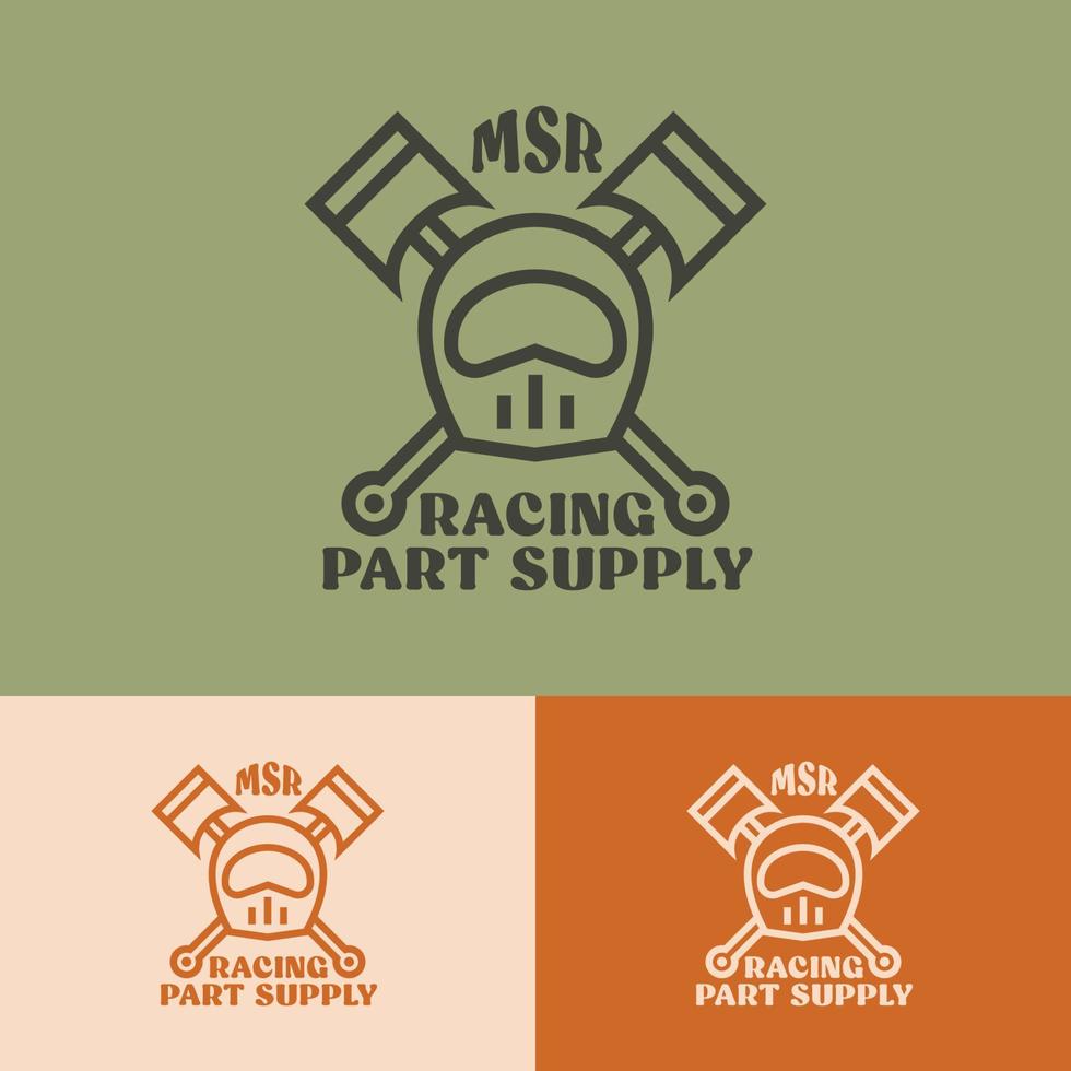 concepto de logotipo retro de casco simple minimalista vector