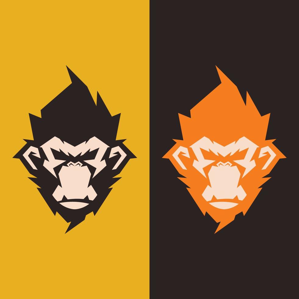 minimalist monkey gorilla logo mascot design vector